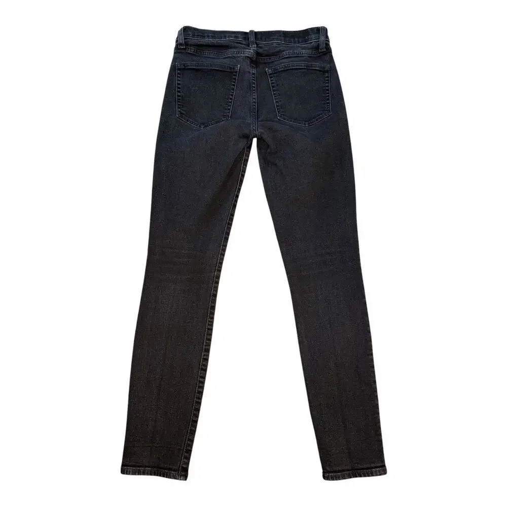 Gap Women's True Skinny Mid‎ Rise Jeans Size 4 Black Dark Wash Denim